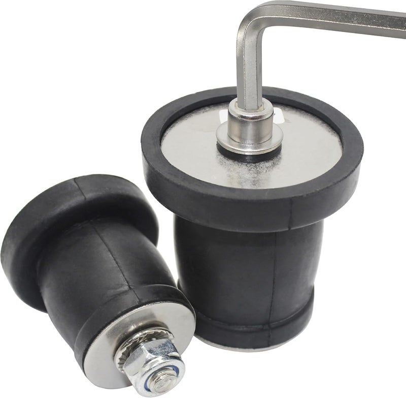 BOPOREAE Expandable Mechanical Seal, Cleanout Pipe Plug-Rubber Expansion Scupper Plugs & Removable Stainless Steel Allen Wrench Handle,1-7/8 to 2-1/4 in Sewer Cap Cover, Winterizing Pool Boat Plugs - Image 1